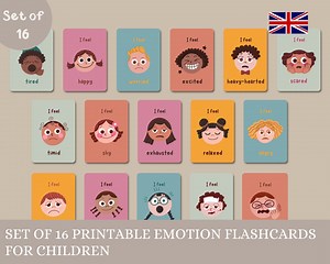 Gefühlskarten für Kinder zum Ausdrucken, Emotionskarten, als PDF in A4 und A6, Montessori, Kindergarten, Grundschule - Etsy.de