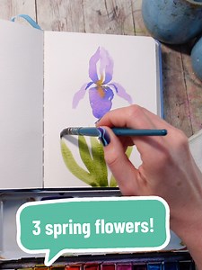 3 Easy Watercolor Spring Flowers: Irises, Violets & Hyacinths