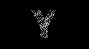 Download Letter Y animation with scribble line in black background for free