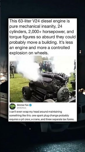 This 63-liter V24 diesel engine is pure mechanical insanity, 24 cylinders, 2,000+ horsepower