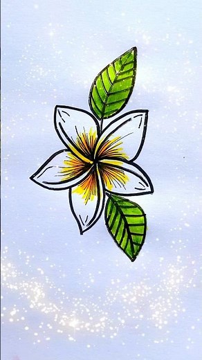 How to draw a easy tropical flower in 6 steps.Quick and easy drawing idea for beginners step by step