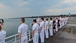 106K views · 2.4K reactions | Ships Company 'Cheer Ship' to farewell outgoing Commanding Officer, Captain Ainsley Morthorpe CSM RAN following the Change of Command ceremony today. | HMAS Cerberus | Facebook