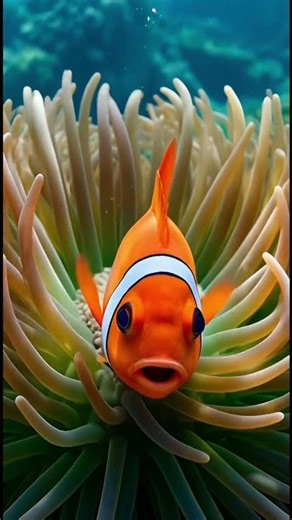 Pearlfin Clownfish – Beautiful Tropical Reef Fish Swimming in Clear Water