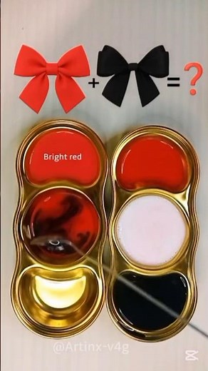 Beautiful Color Palette: Scarlet Red, White & Black ✨#artshorts #satisfying #colorconcept #asmr