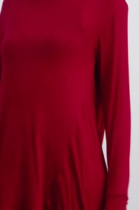 Sheer Red Asymmetric Tunic, Long Sleeve Tunic Top, Cutout Long Top, Turtleneck Tunic, Draped High Low Tunic, Halle Tunic, Marcella - MB2027 - Etsy