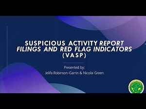 Suspicious Activity Report Filings & Red Flag Indicators for VASPs