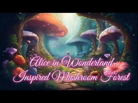 Alice in Wonderland Inspired Mushroom Forest | Colorful Wonderland with White Rabbit