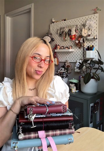 my 2026 journal ecosystem 🤍 journals: @ruby merlot everyday journal @hobonichitecho_official planner @louisecarmennotebooks next diary @charmedla newest beauty! @Martina Calvi junk journal Tandy leather my handmade diary! • • • #journalecosystem #leatherjournal #diary #planner #junkjournal