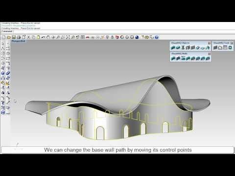 VisualARQ 1: how to extend a wall to a freeform roof 2