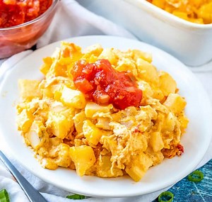 14K views · 23 reactions | Chicken Nacho Cheesy Potatoes…Your favorite cheesy potato casserole gets an upgrade with shredded chicken, nacho cheese soup and crushed tortilla chips. https://www.tastesoflizzyt.com/chicken-nacho-cheesy-potatoes/ | Tastes of Lizzy T | Facebook