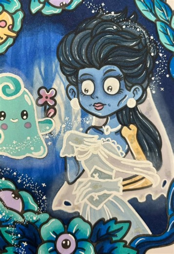 Corpse Bride 💙 #corpsebride #colouring #cocowyo #spookyseason #fyp
