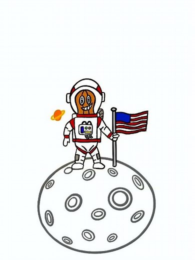 🚀Drawing Astronut On The Moon-#shorts #digitalart