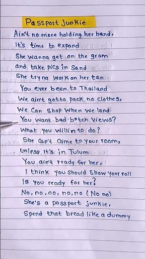 Rod Wave - Passport Junkie | Handwritten Lyrics | #hiphop #rap #artist #passportjunkie