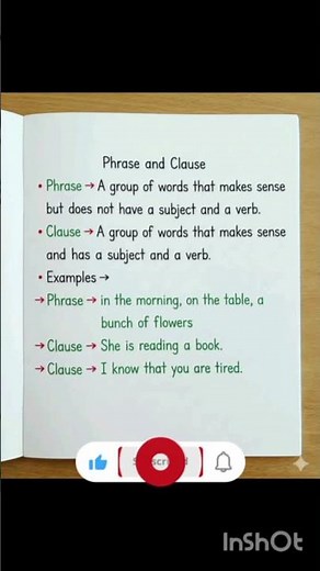 Difference between phrase and clause |phrase and clause#english #englishgrammar