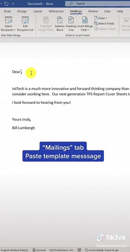 Bulk email mail merge with #outlook and#microsoftword 📧 #officetips#techtoktips #learnwithtiktok #microsoft #email #titorial #smallb
