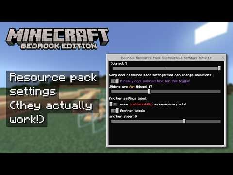 Resource Pack Settings in Bedrock Edition! (and how to make them)