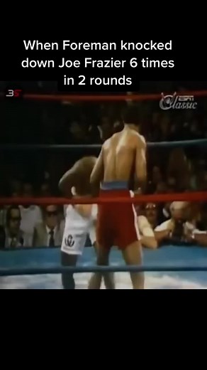 When George Foreman Knocked down Joe Frazier 6 times in 2 rounds, iconic boxing match #boxe #foreman #joefrazier #heavyweight #worldchampion #boxing #training #fitness #ko #knockdown