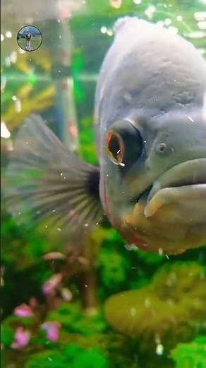 watch the stunning Oscar Fish (Astronotus ocellatus) glide gracefully through a vibrant aquarium 🌿✨.