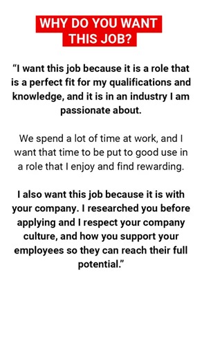 WHY DO YOU WANT THIS JOB INTERVIEW QUESTION AND ANSWER! #interviewskills #interviewtips #interviewquestions #careertok #careervidz #richardmcmunn #90 | Career Vidz