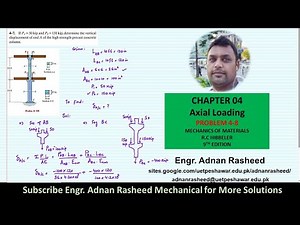 4-8| Chapter 4 | Axial Loading | Mechanics of Materials by R.C Hibbeler 9th Edition|