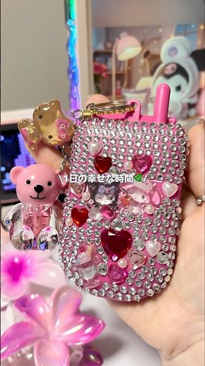 平成ギャルになりたい人🙋‍♀️🌺ダイソーで買ったガラケー鏡をデコってみて💖 #100均 #ダイソー #ダイソー購入品 #ボンボンドロップシール #y2k #asmr #生活音