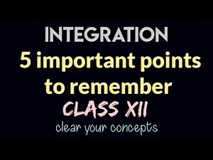 Integration #3 l clear your concepts|points to learn | class12