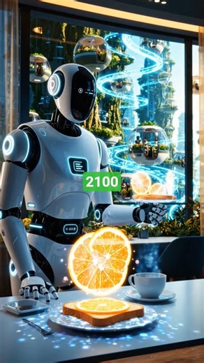 Your Sunday in 2100: AI Utopia or Relaxing Paradise? 🌍☕ #Shorts #YouTubeAI