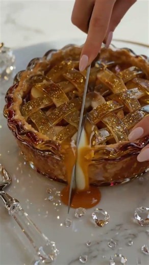 🍏✨ Crystal Apple Pie ASMR – Satisfying Glass Cutting Experience! 🔪