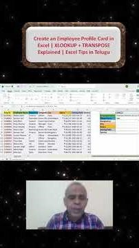 Create an Employee Profile Card in Excel | XLOOKUP + TRANSPOSE Explained | Excel Tips in Telugu