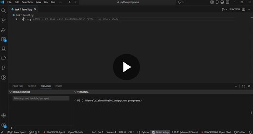 #python #internship #cognifyz #level1task #learningbydoing #cognifyztechnology | Vishnu Ingle