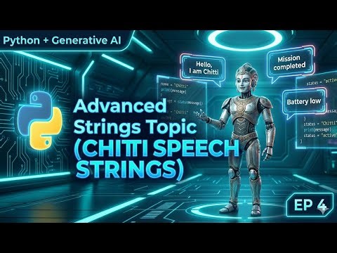 EP 4: Python Advanced STRINGS for Chatbots & Prompts | Chitti’s Speech System