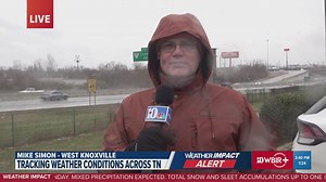 Mike Simon in Turkey Creek as frozen mix rains down on Knoxville