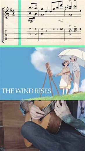 Tuvi on Instagram: "🎸 Fingerstyle guitar cover of “A Journey” from The Wind Rises 🌬️ A reflective and nostalgic piece from my Studio Ghibli Guitar Book, arranged to capture the quiet hope and melancholy of the film, with tabs & sheet music available. 📖 Get the full arrangement and the complete Studio Ghibli guitar collection here: 👉 www.patreon.com/tuvi Tabs on screen so you can play along 🤍 #StudioGhibli #TheWindRises #AJourney #FingerstyleGuitar #GuitarTabs"