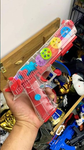INSANE Gear Blaster!! Lights, Sounds, Spinning Mechanism – Transparent Toy Gun! 🔥💥