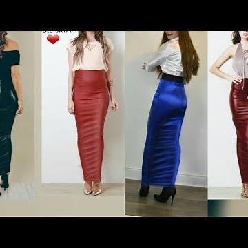 Fantastic leather latex long hobble skirts for very stylish ladies