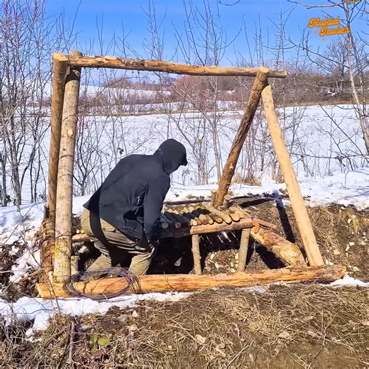 67K views · 1.3K reactions | Building a survival shelter in freezing winter conditions.#survival #adventure #wilderness #camping #bushcraftcamping​ #logcabin #cabin | Camping videos Survival | Facebook