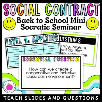 Mini Socratic Seminar & Classroom Social Contract Activity | Back-to-School