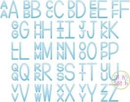 Stacked Sans Sketch Monogram Embroidery Font