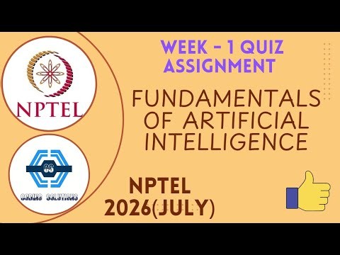 Fundamentals Of Artificial Intelligence NPTEL Week 1 Assignment Answers 2026 🚀
