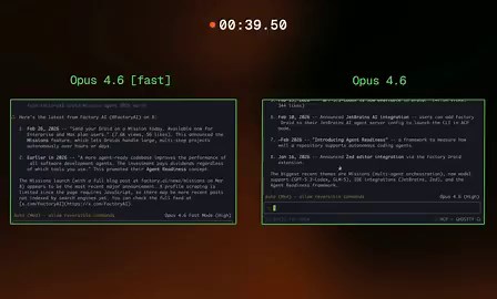 Speed meets intelligence./fast to enable Fast Mode with Opus 4.6, GPT-5.4, or GPT-5.3-Codex.