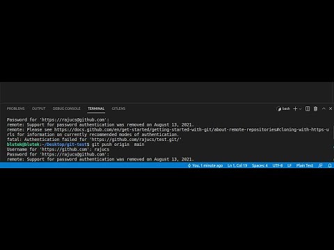 fatal: Authentication failed | Git | VS Code