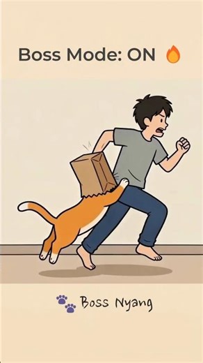 The Ultimate Paper Bag Chase 📦💀 #OrangeCatEnergy #catanimation