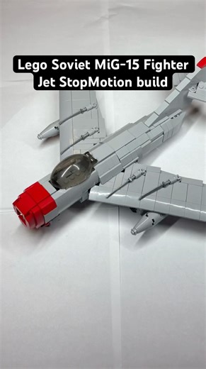 Lego Soviet MiG-15 Fighter Jet Stop motion Build