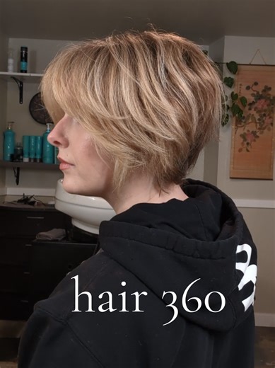 my haircut has been an evolution ever since cutting it off, and I'm not sure what to call it exactly. I've been doing the silhouette of an aline, with the layering of a shag, bangs. some say she's a bixie 🤷 #alexhalfhide #althairstylist #althair #shorthair #layers