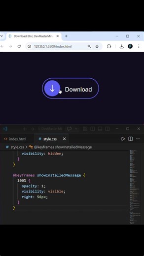 Create Download Button in HTML & CSS #coding #frontendcourse #programming #uidesignlearning #shorts