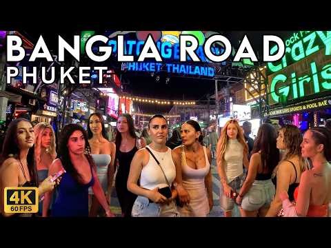 Epic Bangla Road Phuket Nightlife - Neon Lights & Night Atmosphere - Walking Tourist 4K
