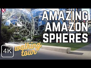 Walking Tour Around the Amazon Spheres and Downtown Seattle, WA Washington USA 2021