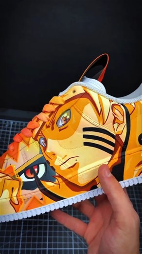 Vibrant colors and character harmony on this custom Naruto Uzumaki AF1! Painted by artist, Jagger Rodammer (IG: @kicksbyjagger) using our Angelus Leather Paints. #angelusdirect #angeluspaint #naruto #animecustoms #animeart #customsneakers | Angelusdirect.com