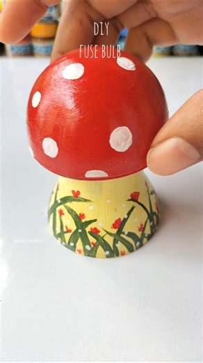 DIY LED Bulb ✨🍄 #shorts #diy #ledbulbcraft #craft #musroom