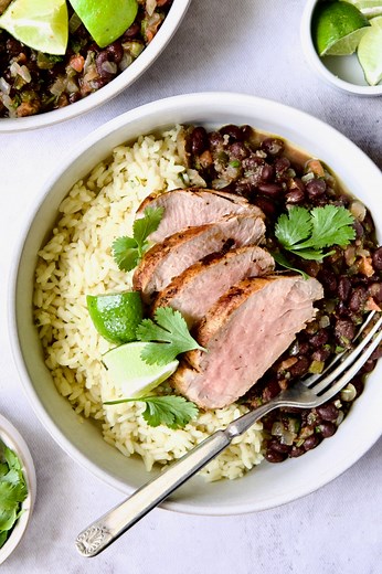 Cuban Pork Tenderloin with Black Beans